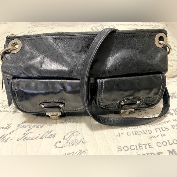 COACH Poppy Leather Hippie Purse Black Leather. Crossbody bag. Handbag. Preowned - Picture 13 of 16